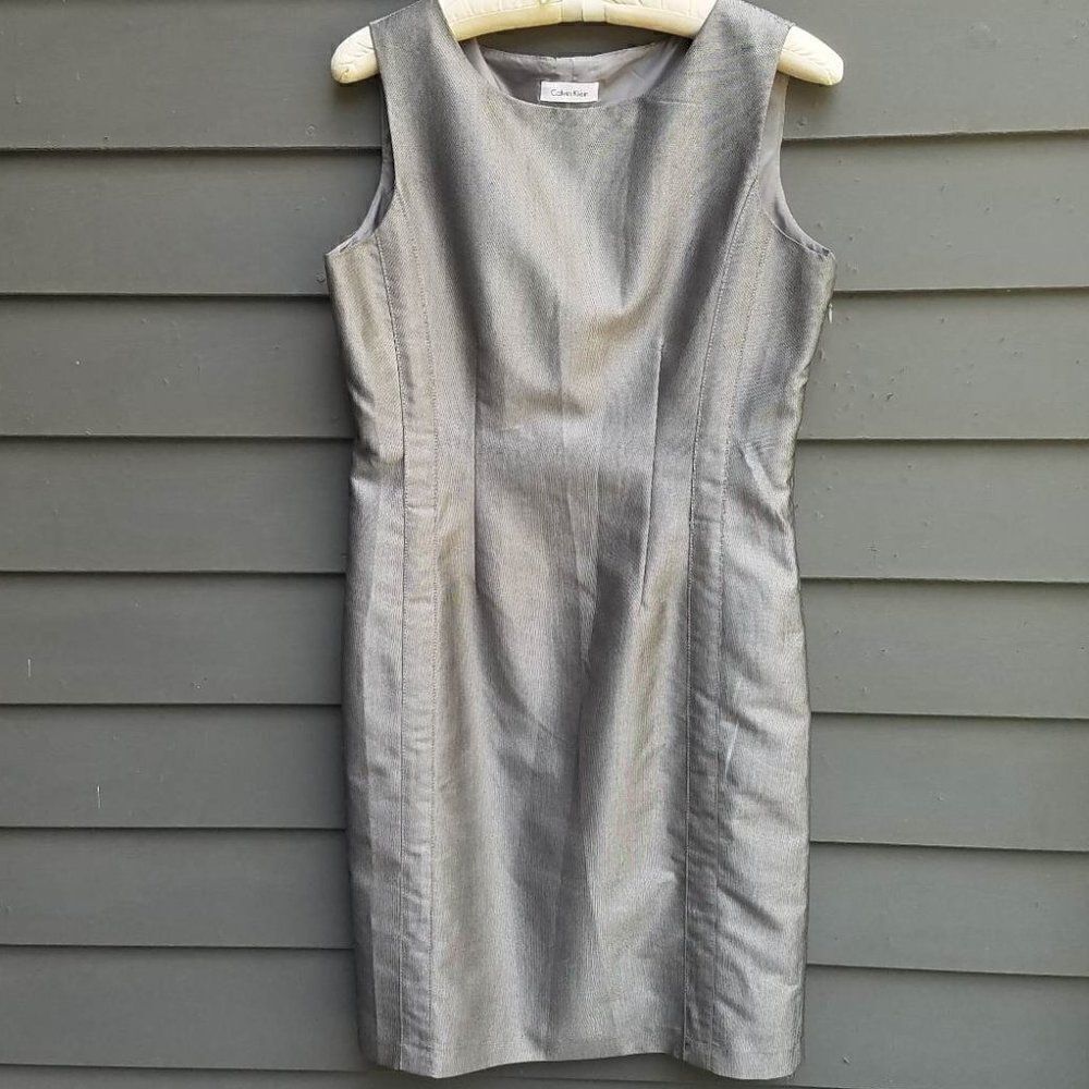 Calvin Klein Gray Sheath see measurements